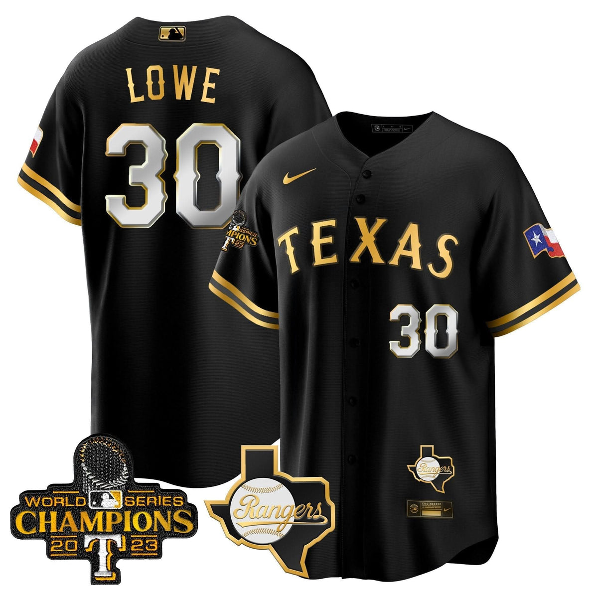 Texas Rangers 2023 World Series Champions Cool Base Jersey V2 - Stitched-Cuztomshoes