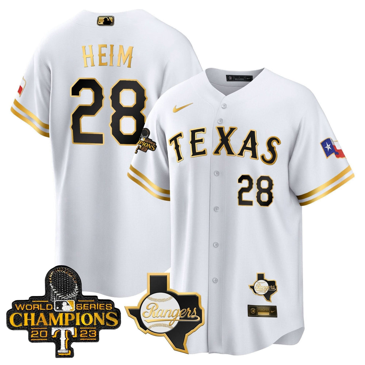 Texas Rangers 2023 World Series Champions Cool Base Jersey V2 - Stitched-Cuztomshoes