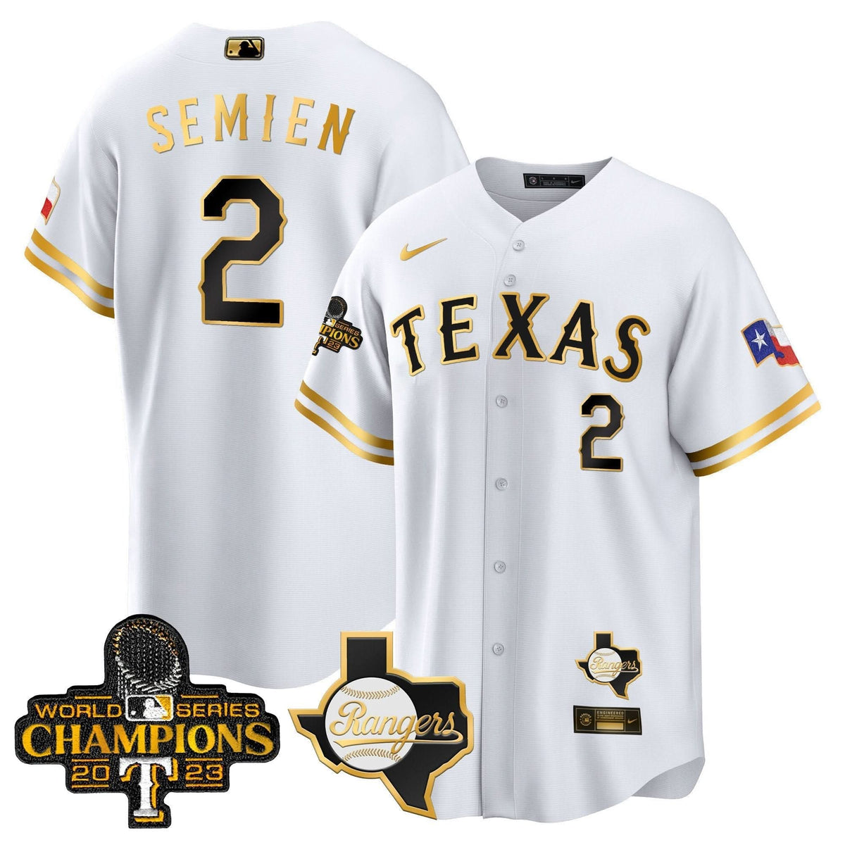 Texas Rangers 2023 World Series Champions Cool Base Jersey V2 - Stitched-Cuztomshoes