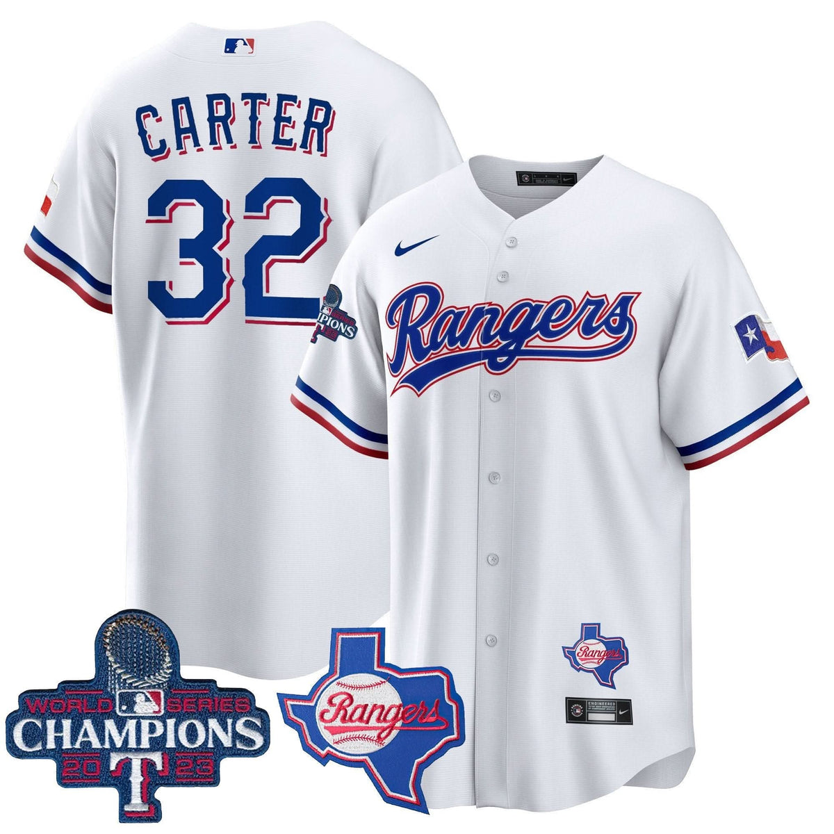 Texas Rangers 2023 World Series Champions Cool Base Jersey V2 - Stitched-Cuztomshoes