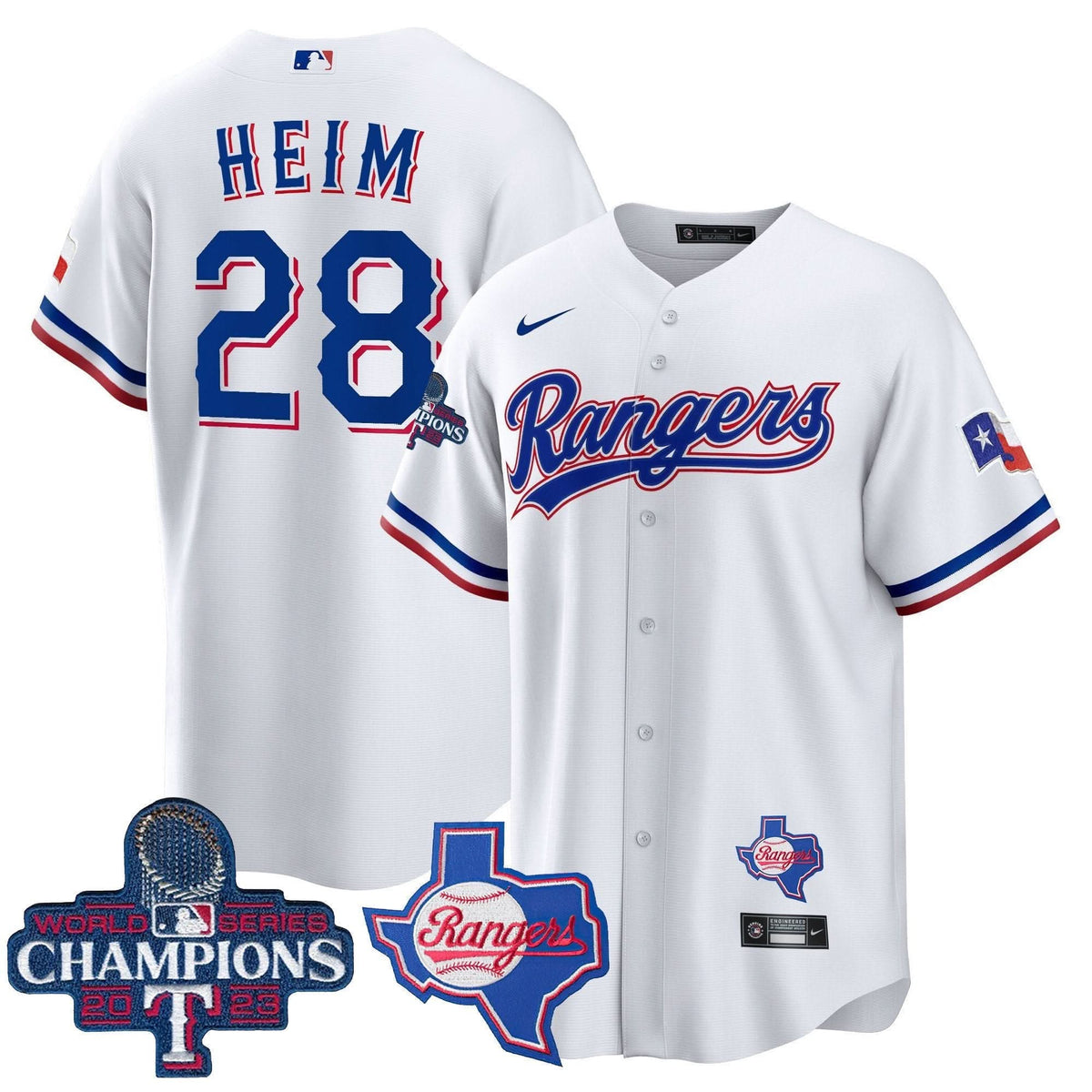 Texas Rangers 2023 World Series Champions Cool Base Jersey V2 - Stitched-Cuztomshoes