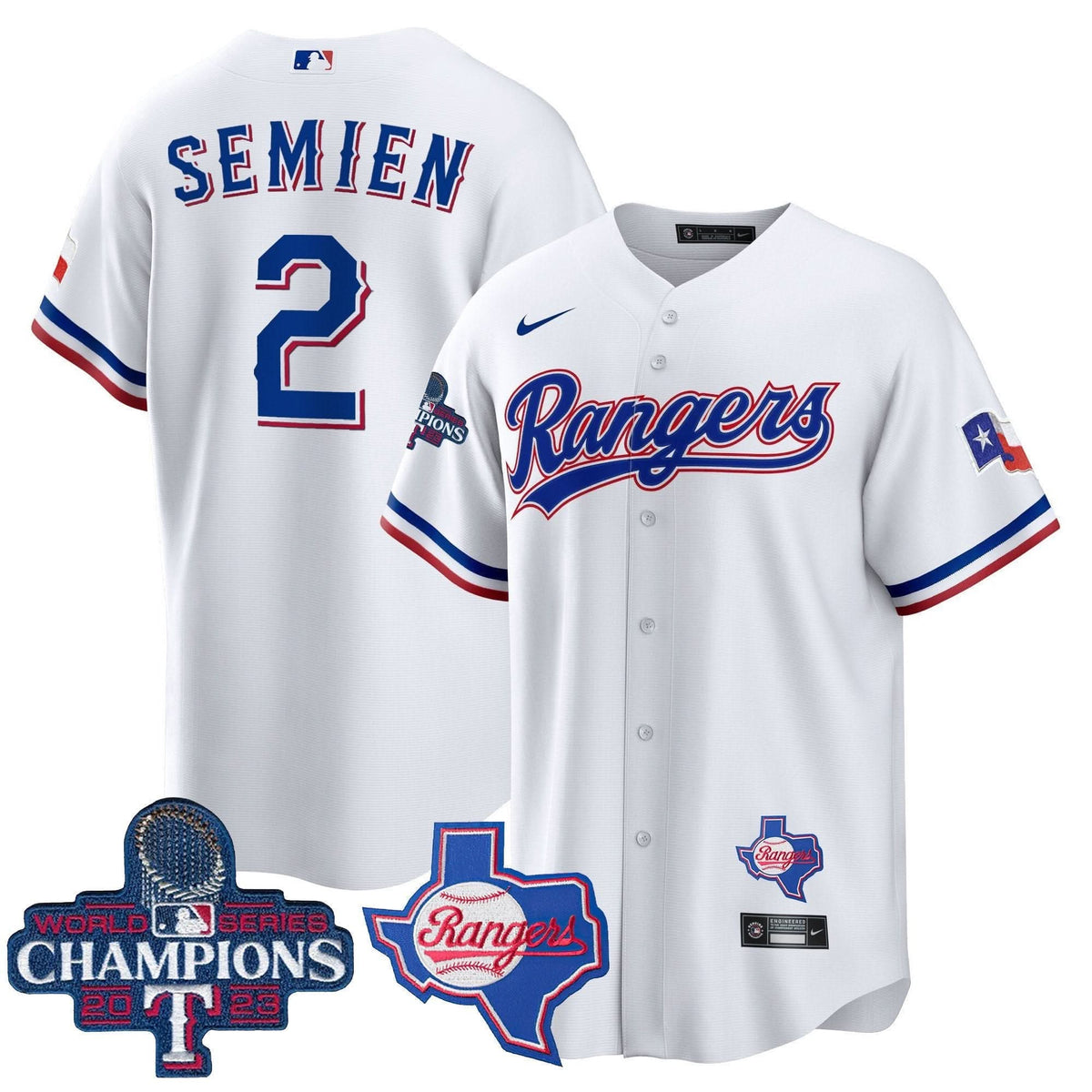 Texas Rangers 2023 World Series Champions Cool Base Jersey V2 - Stitched-Cuztomshoes