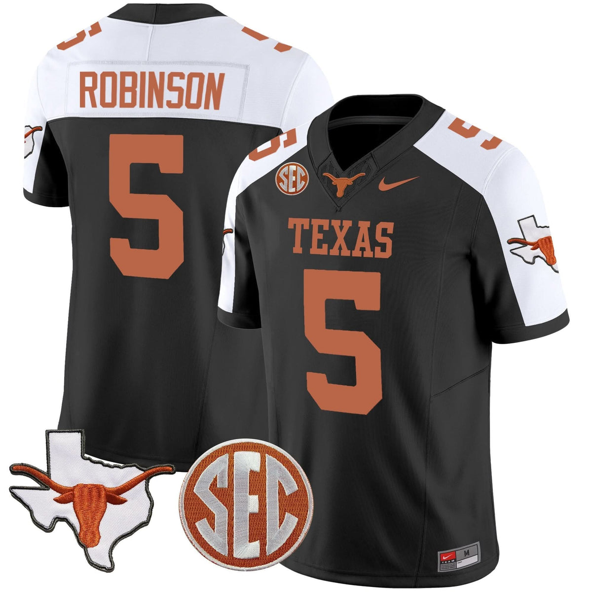 Texas Longhorns State Map & SEC Patch Vapor Jersey V2-Cuztomshoes