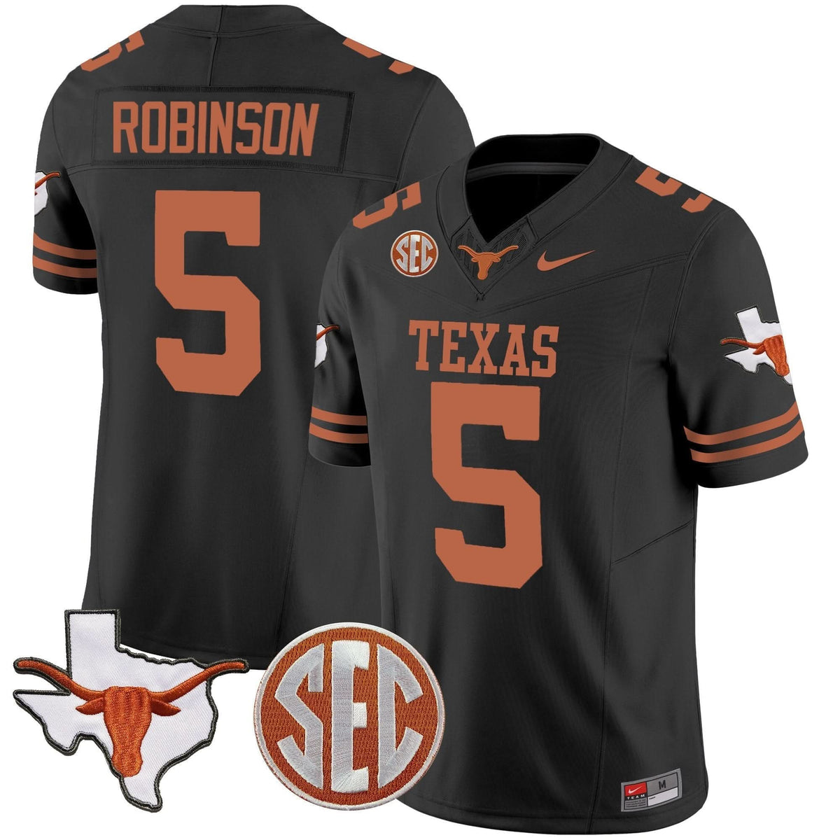 Texas Longhorns State Map & SEC Patch Vapor Jersey V2-Cuztomshoes