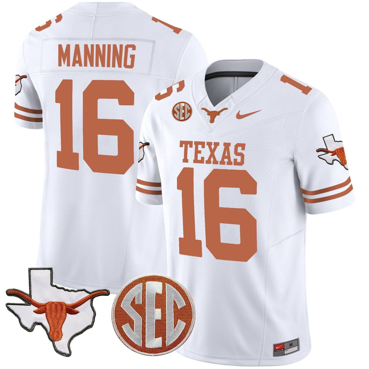 Texas Longhorns State Map & SEC Patch Vapor Jersey V2-Cuztomshoes