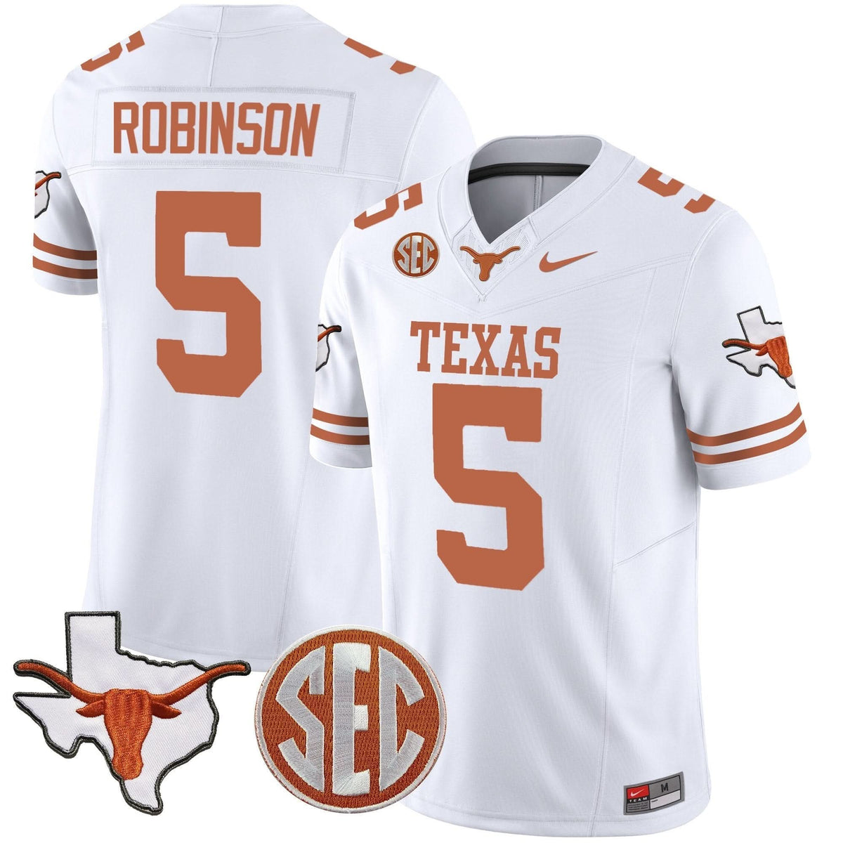 Texas Longhorns State Map & SEC Patch Vapor Jersey V2-Cuztomshoes
