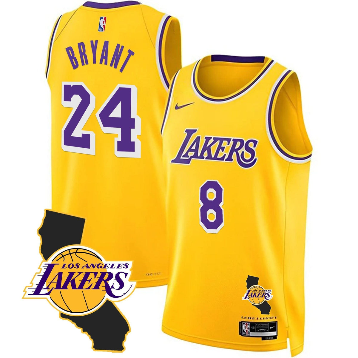 Kobe Bryant Black Mamba Jersey - California Patch - Stitched-Cuztomshoes