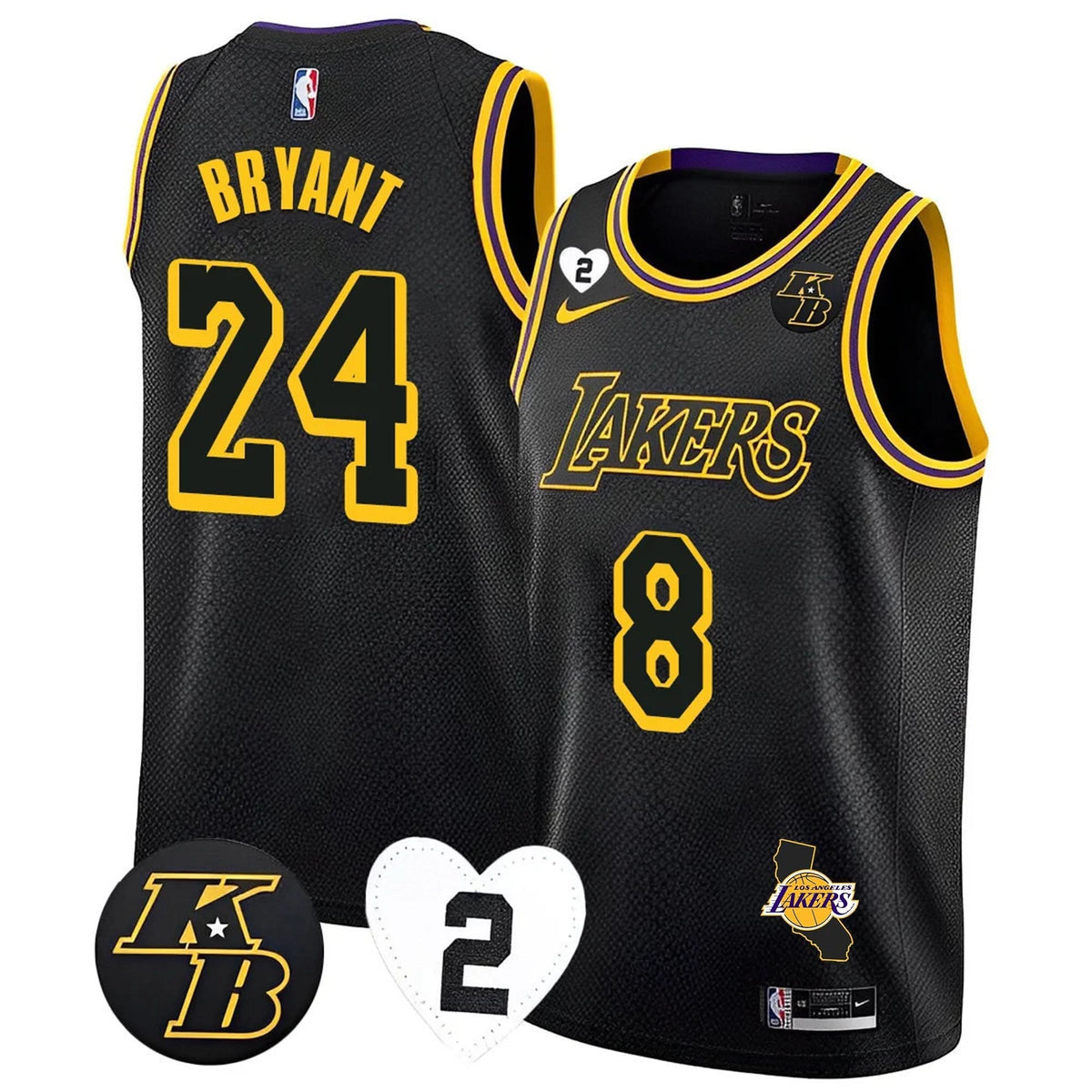 Kobe Bryant Black Mamba Jersey - California Patch - Stitched-Cuztomshoes