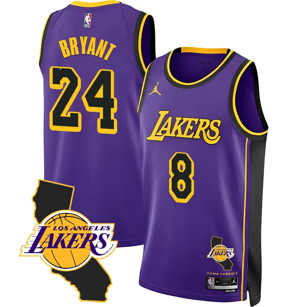 Kobe Bryant Black Mamba Jersey - California Patch - Stitched-Cuztomshoes