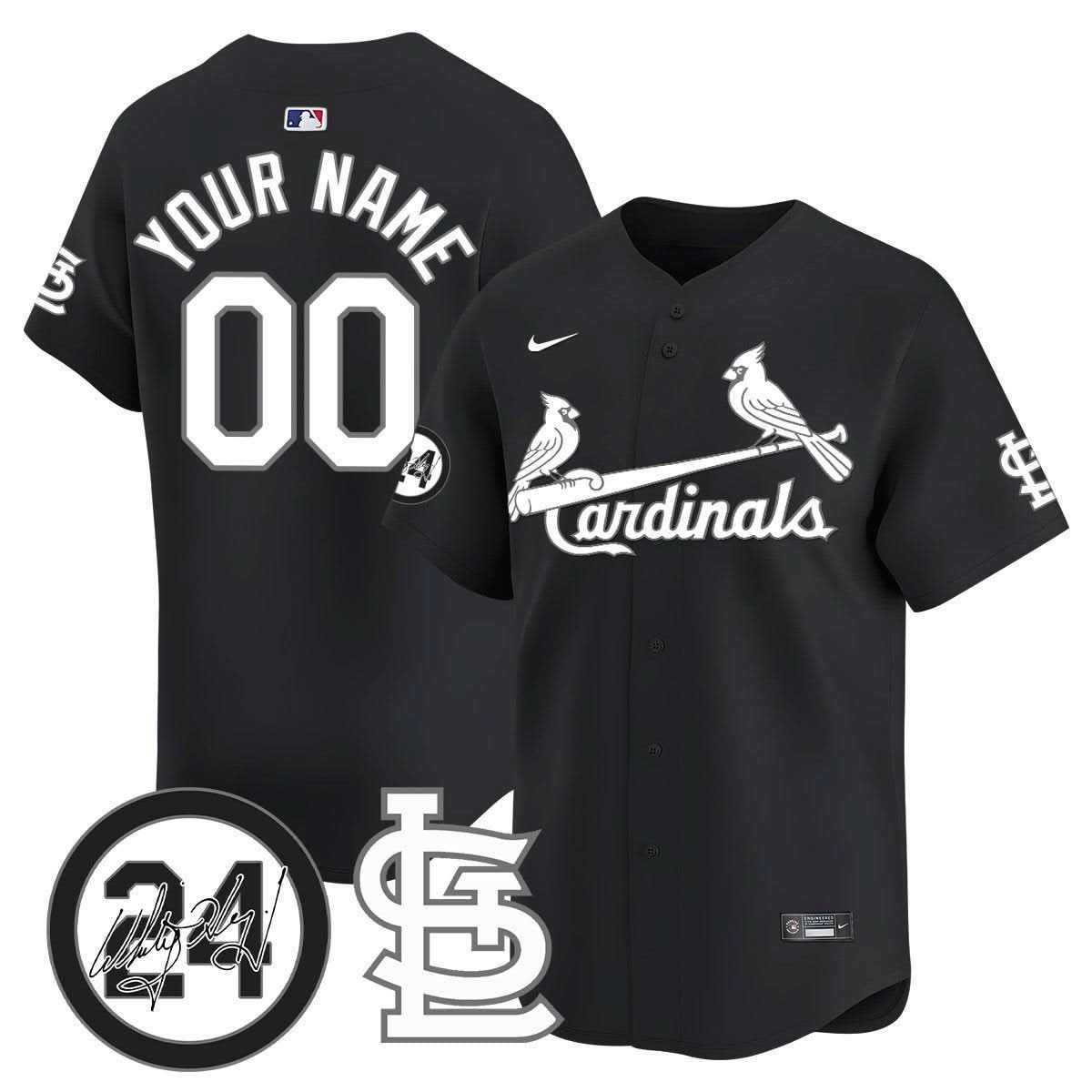 St. Louis Cardinals Memorial Vapor Premier Limited Custom Jersey - Stitched