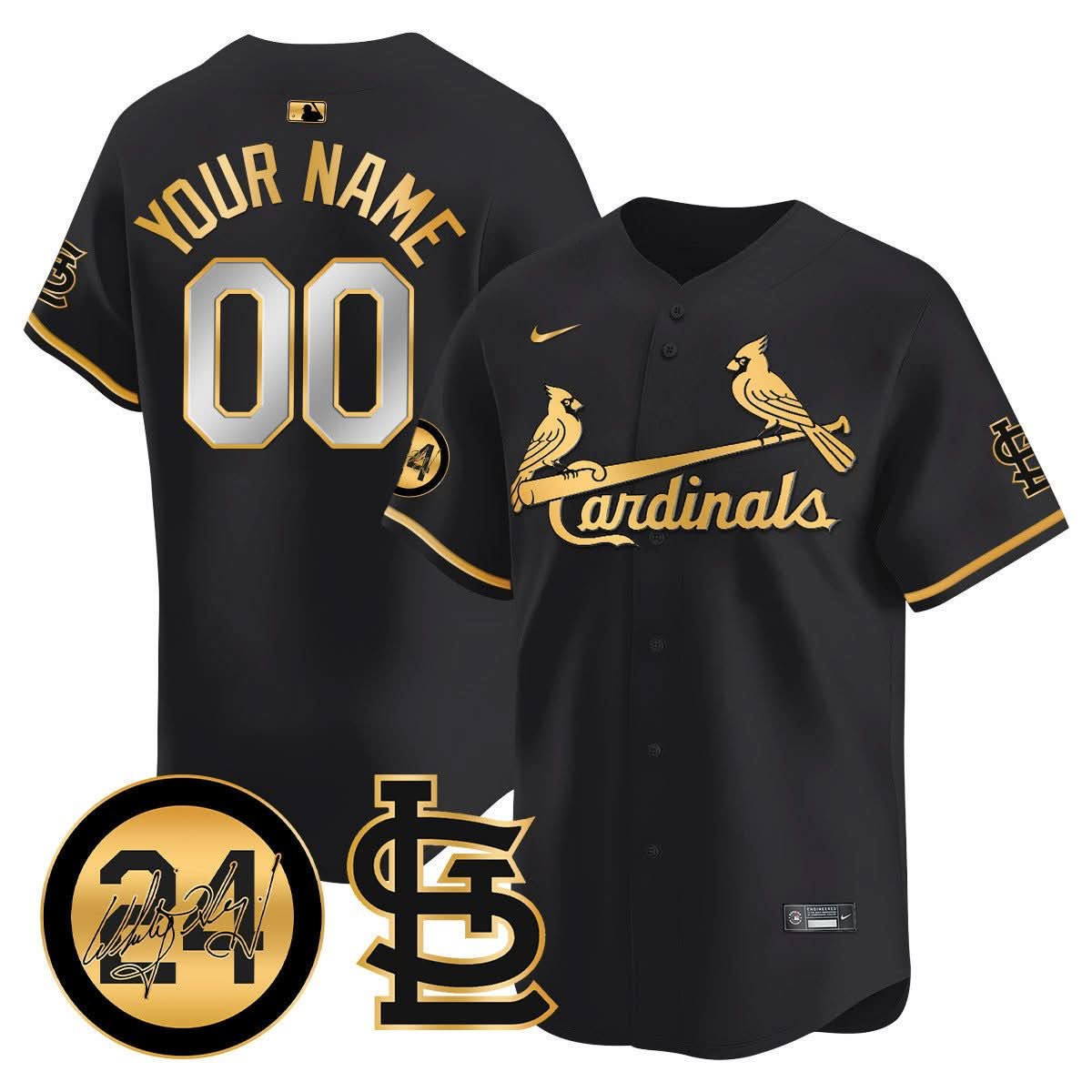 St. Louis Cardinals Memorial Vapor Premier Limited Custom Jersey - Stitched