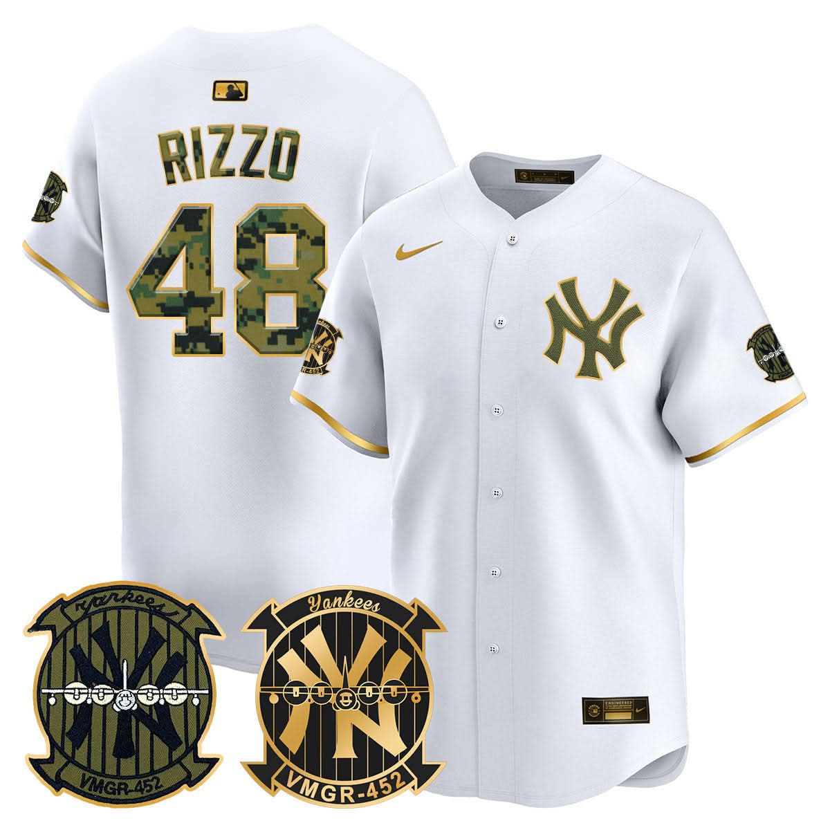 New York Yankees Woodland USMC Alternate Vapor Premier Limited Jersey - Stitched-Cuztomshoes
