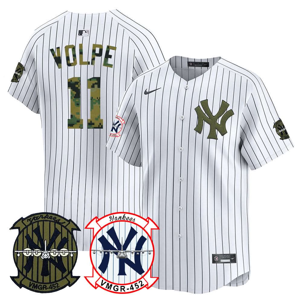 New York Yankees Woodland USMC Alternate Vapor Premier Limited Jersey - Stitched-Cuztomshoes