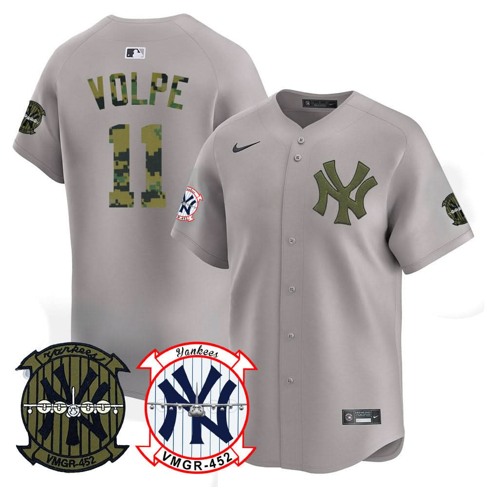 New York Yankees Woodland USMC Alternate Vapor Premier Limited Jersey - Stitched-Cuztomshoes