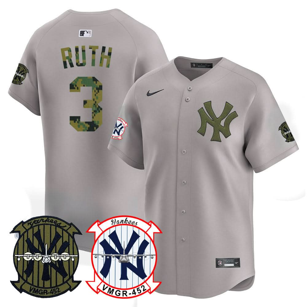 New York Yankees Woodland USMC Alternate Vapor Premier Limited Jersey - Stitched-Cuztomshoes