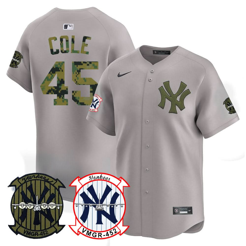 New York Yankees Woodland USMC Alternate Vapor Premier Limited Jersey - Stitched-Cuztomshoes