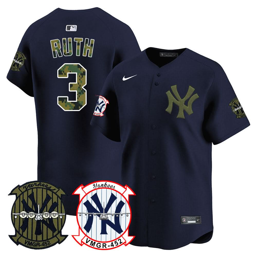 New York Yankees Woodland USMC Alternate Vapor Premier Limited Jersey - Stitched-Cuztomshoes