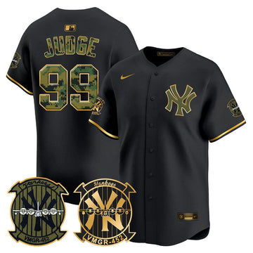 New York Yankees Woodland USMC Alternate Vapor Premier Limited Jersey - Stitched-Cuztomshoes