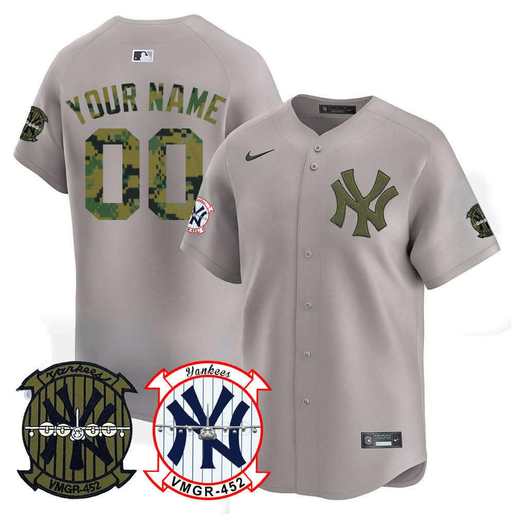 New York Yankees Woodland USMC Alternate Vapor Premier Limited Custom Jersey - Stitched