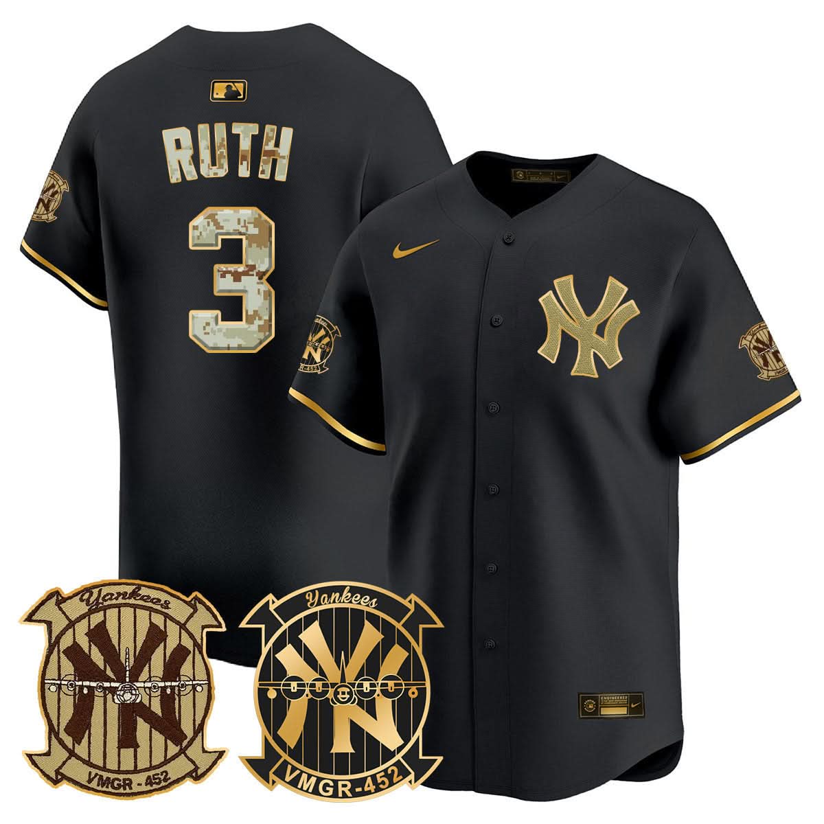 New York Yankees Desert USMC Alternate Vapor Premier Limited Jersey - Stitched