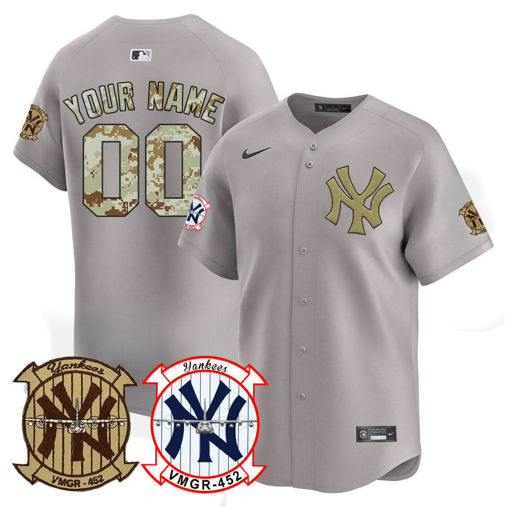 New York Yankees Desert USMC Alternate Vapor Premier Limited Custom Jersey - Stitched