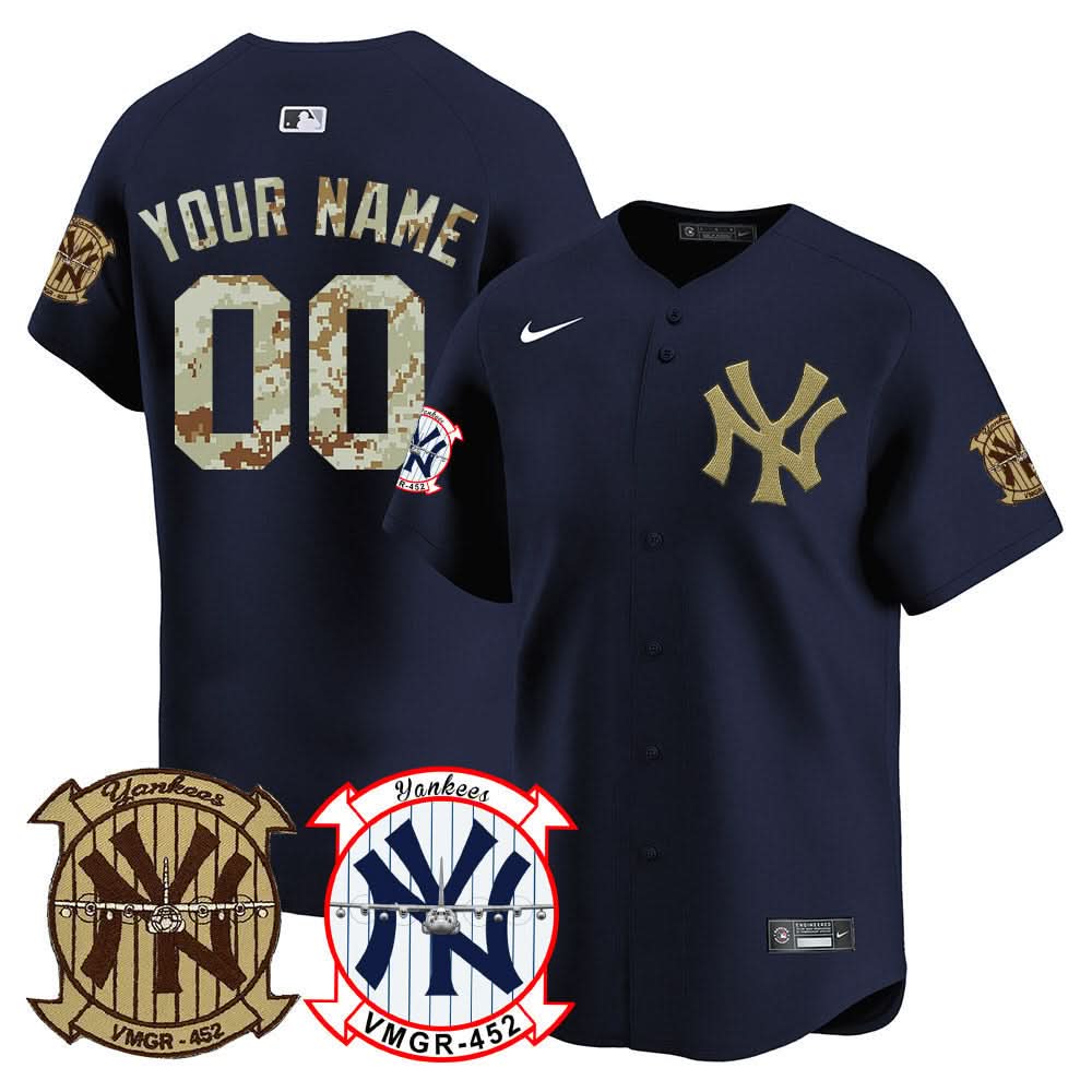 New York Yankees Desert USMC Alternate Vapor Premier Limited Custom Jersey - Stitched