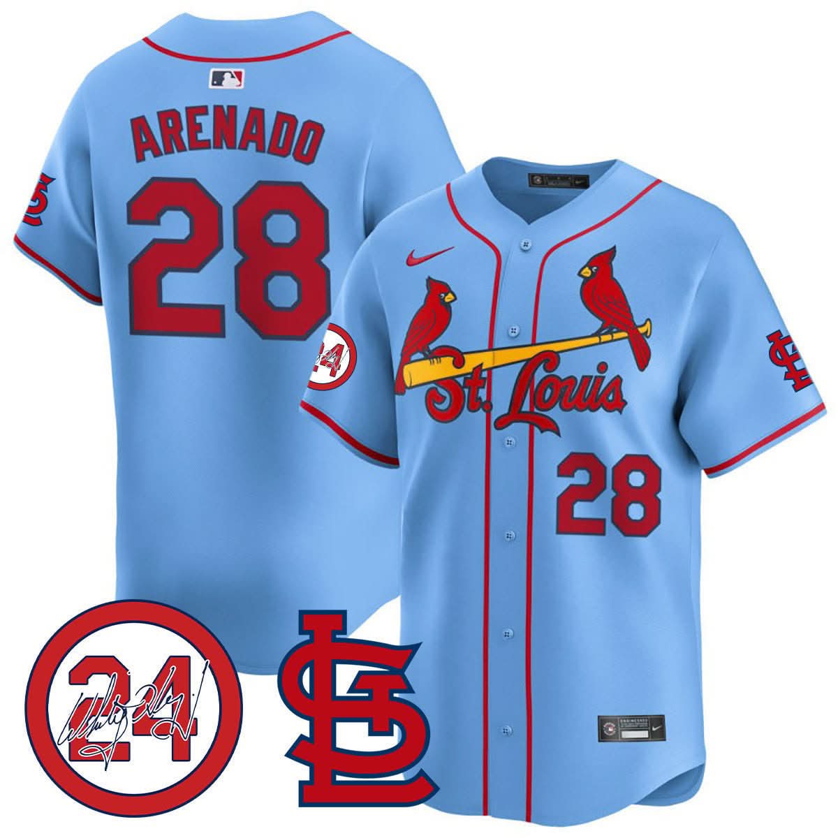 St. Louis Cardinals Memorial Vapor Premier Limited Jersey - Stitched