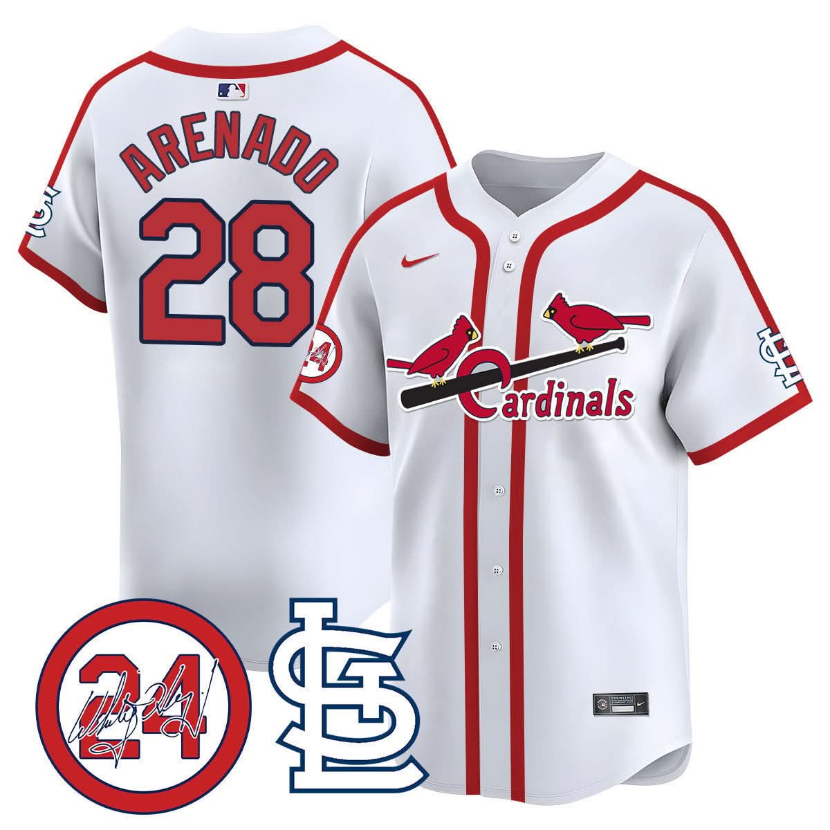 St. Louis Cardinals Memorial Vapor Premier Limited Jersey - Stitched