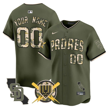 San Diego Padres Armed Forces Day Vapor Premier Limited Custom Jersey - Stitched