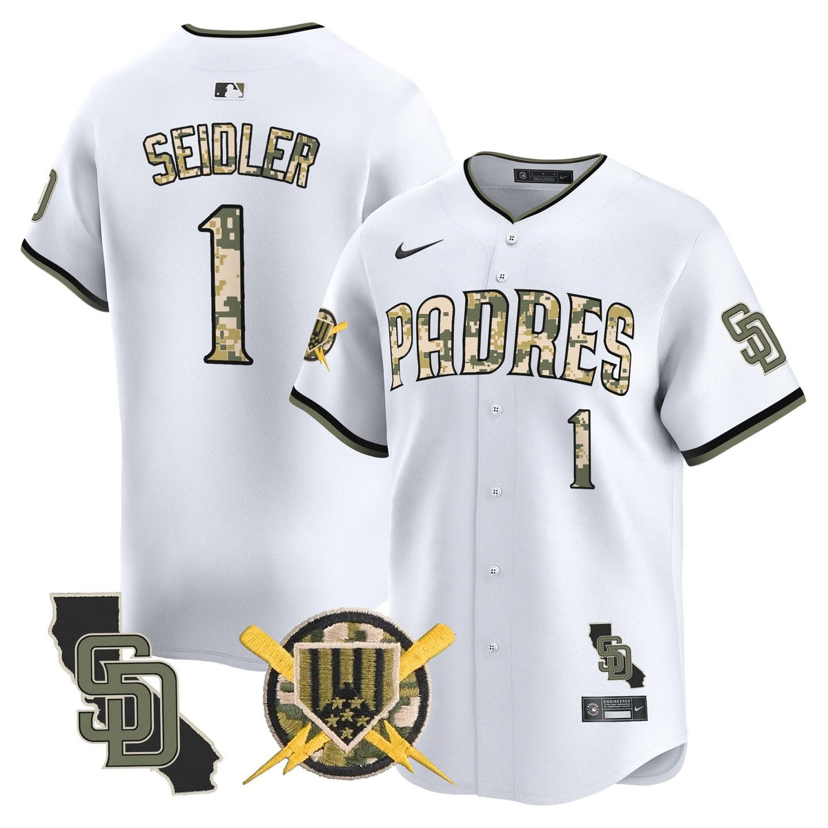 San Diego Padres Armed Forces Day Vapor Premier Limited Jersey - Stitched