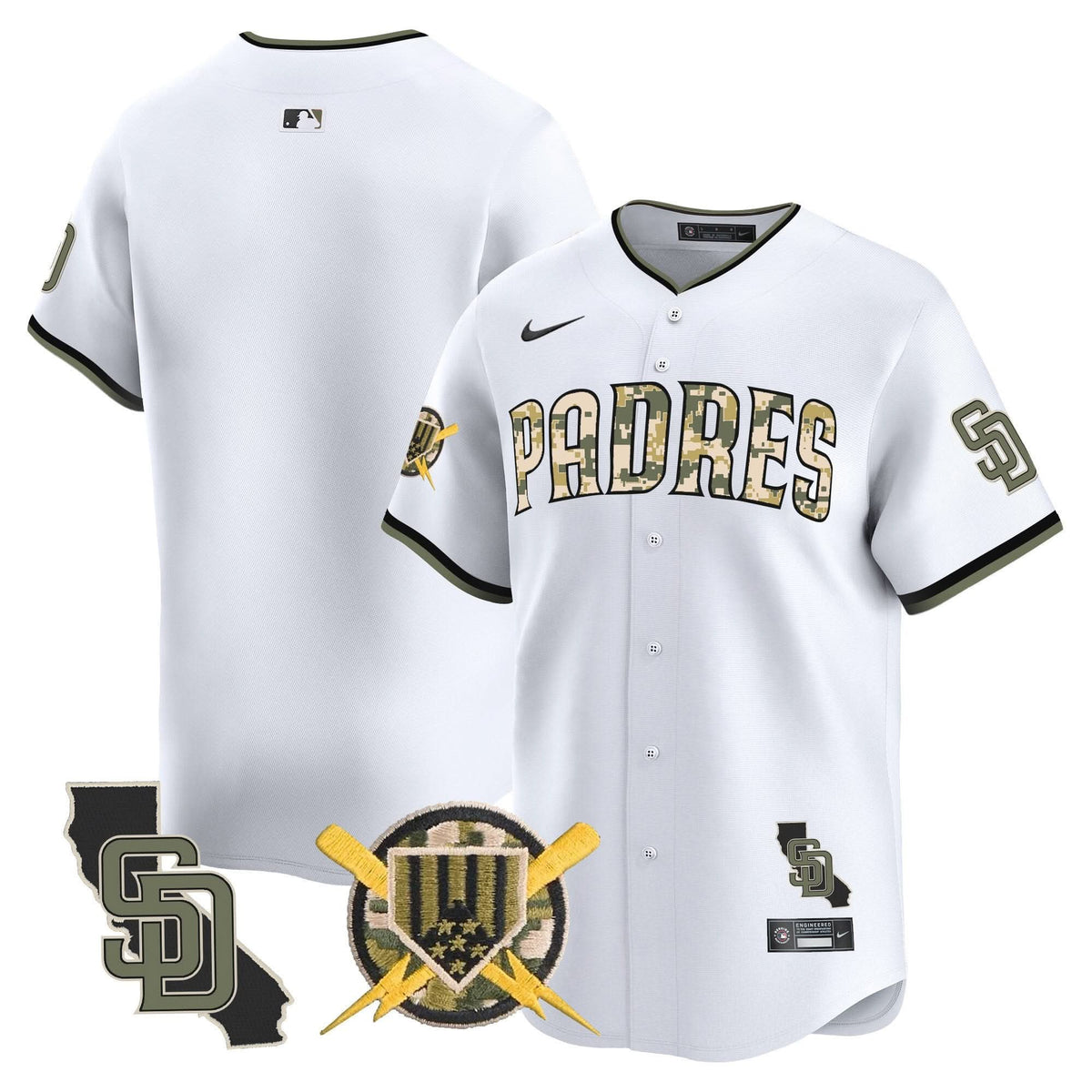 San Diego Padres Armed Forces Day Vapor Premier Limited Jersey - Stitched