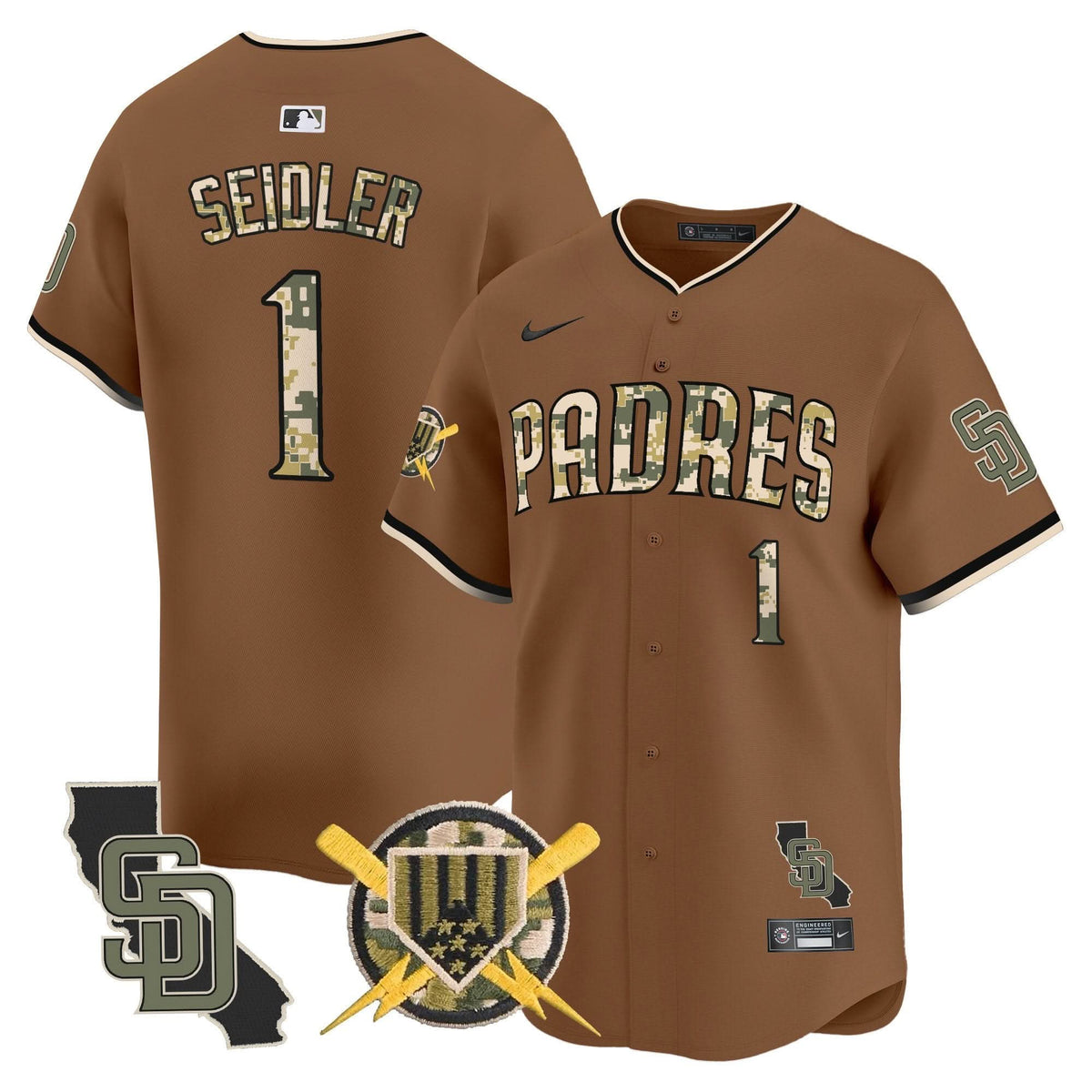 San Diego Padres Armed Forces Day Vapor Premier Limited Jersey - Stitched