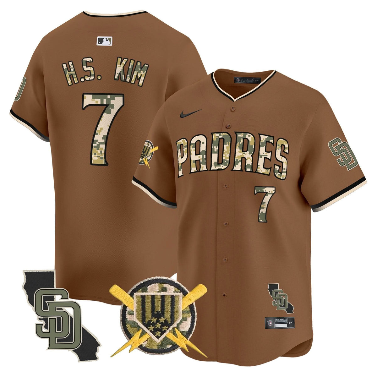 San Diego Padres Armed Forces Day Vapor Premier Limited Jersey - Stitched