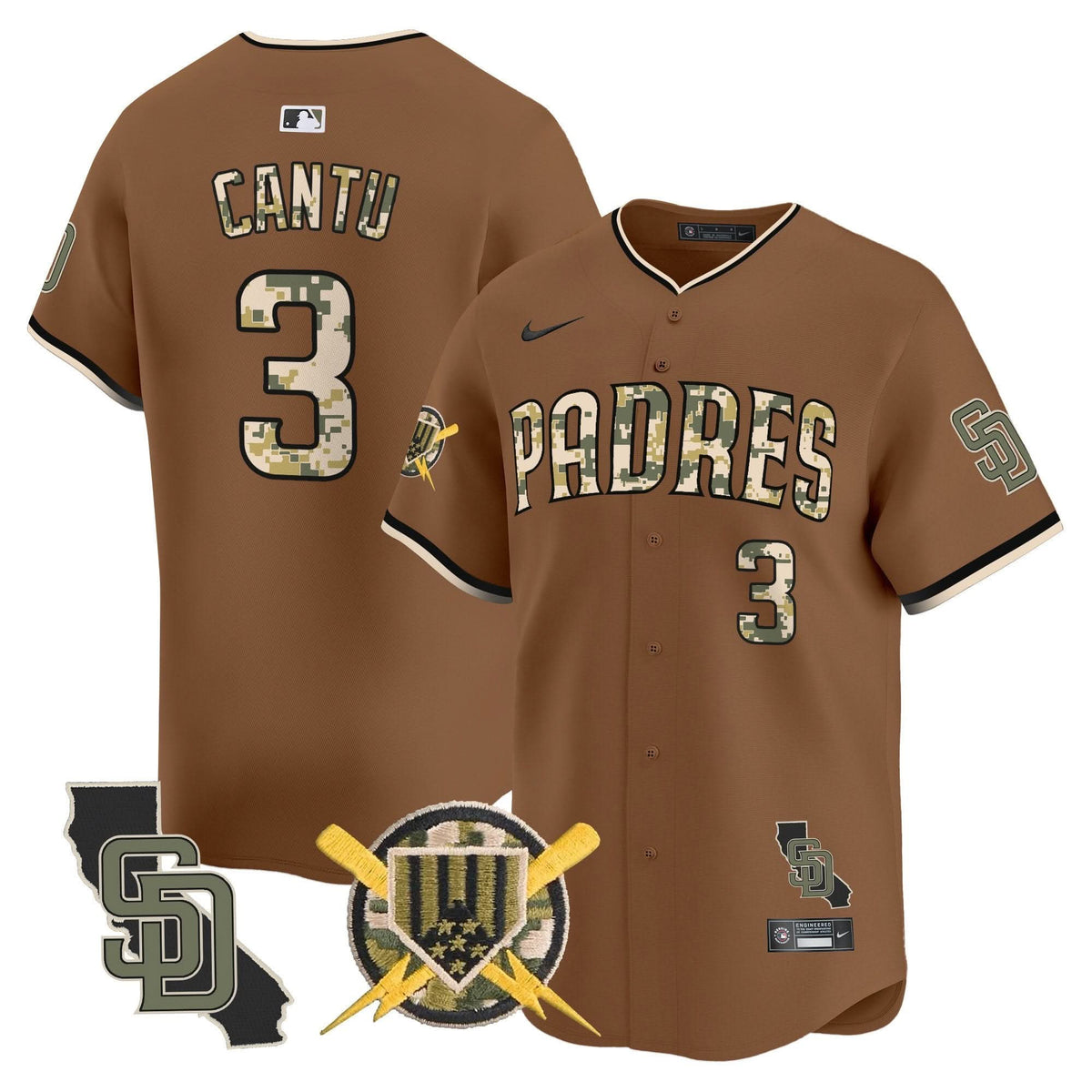 San Diego Padres Armed Forces Day Vapor Premier Limited Jersey - Stitched