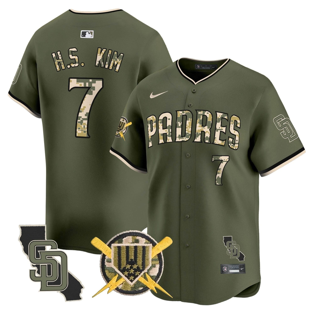 San Diego Padres Armed Forces Day Vapor Premier Limited Jersey - Stitched