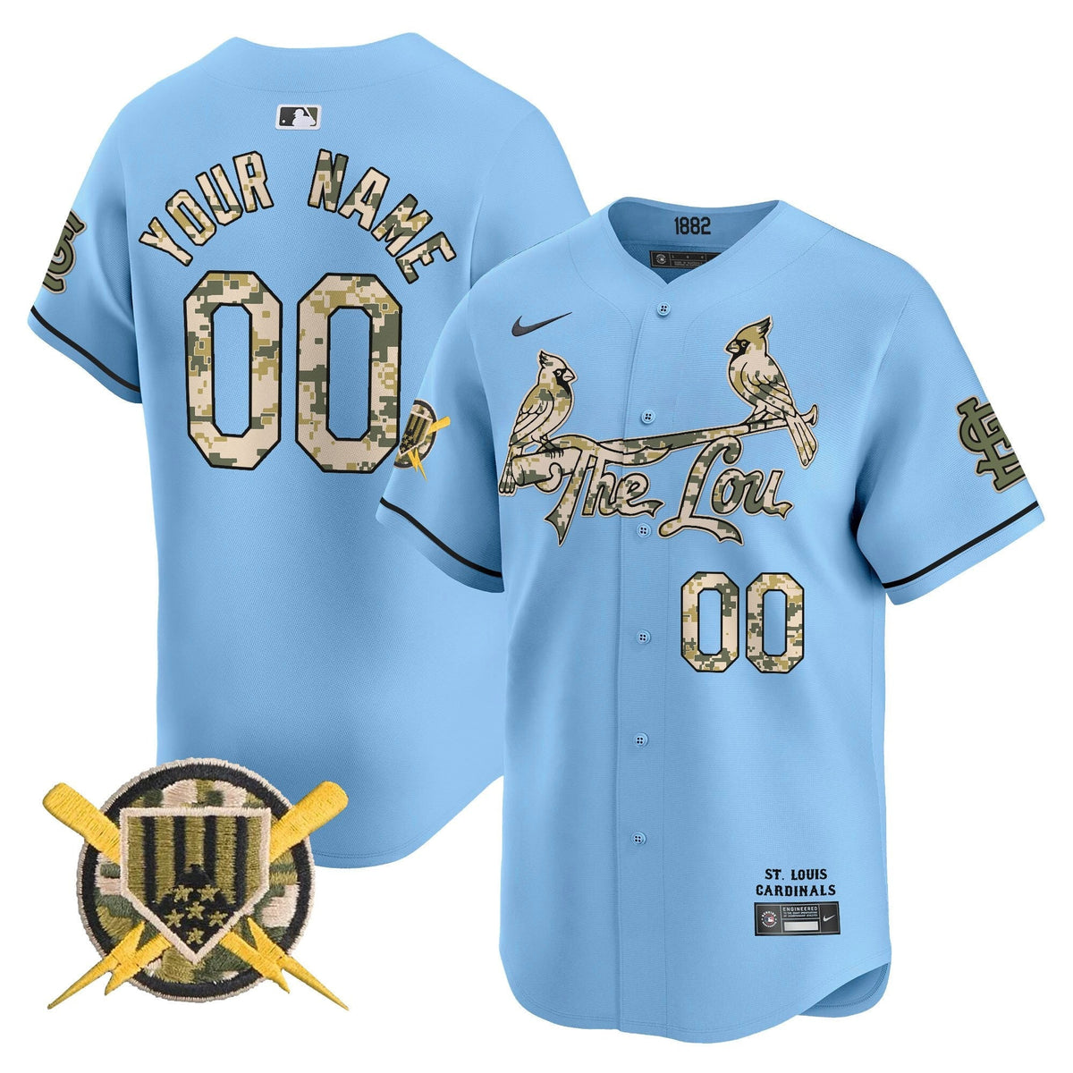St. Louis Cardinals Armed Forces Day Vapor Premier Limited Custom Jersey - Stitched