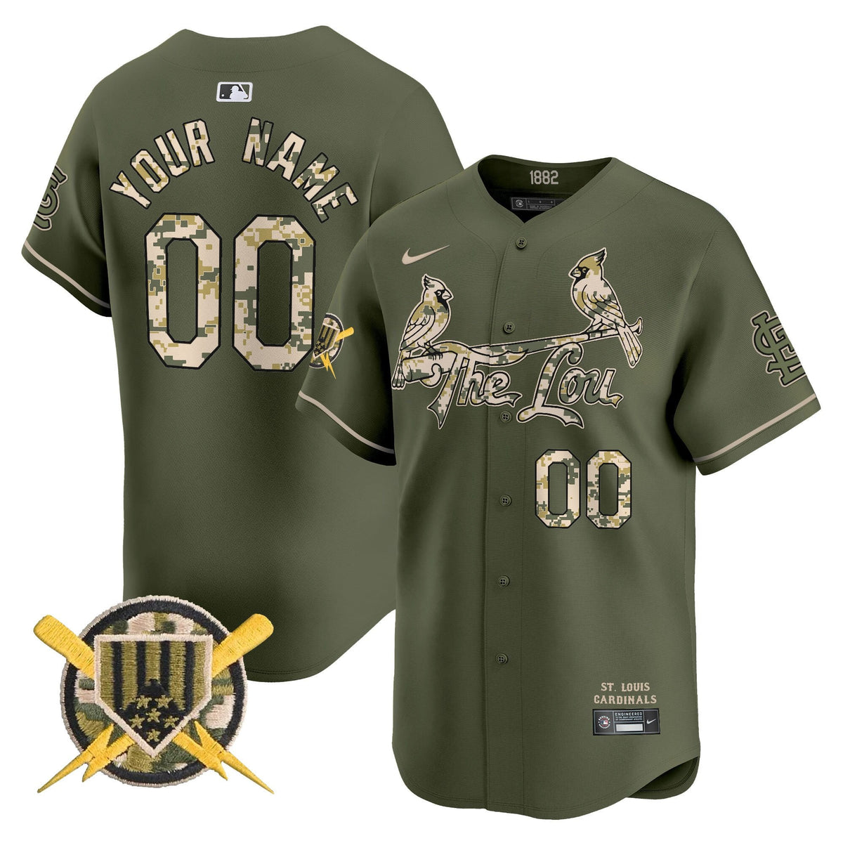 St. Louis Cardinals Armed Forces Day Vapor Premier Limited Custom Jersey - Stitched