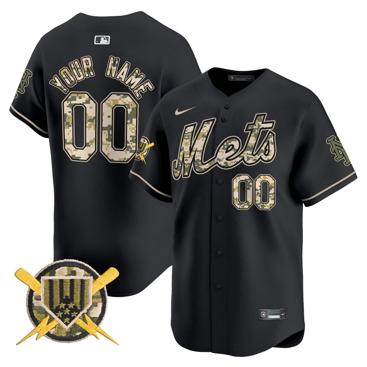 New York Mets Armed Forces Day Vapor Premier Limited Custom Jersey - Stitched