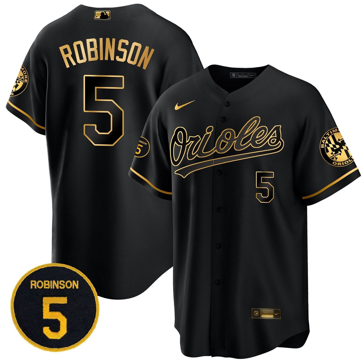 Baltimore Orioles Robinson Patch Cool Base Jersey Ð Stitched