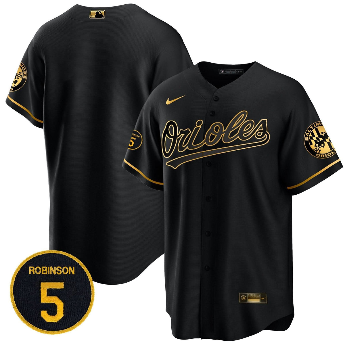 Baltimore Orioles Robinson Patch Cool Base Jersey Ð Stitched