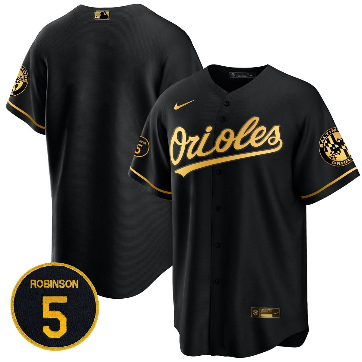 Baltimore Orioles Robinson Patch Cool Base Jersey Ð Stitched