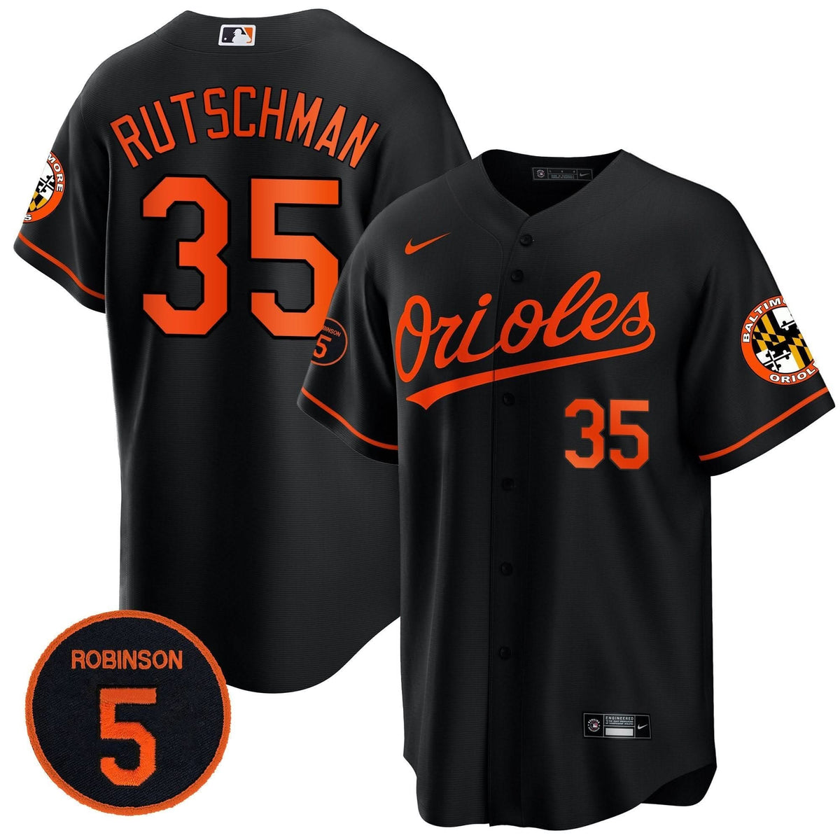 Baltimore Orioles Robinson Patch Cool Base Jersey Ð Stitched