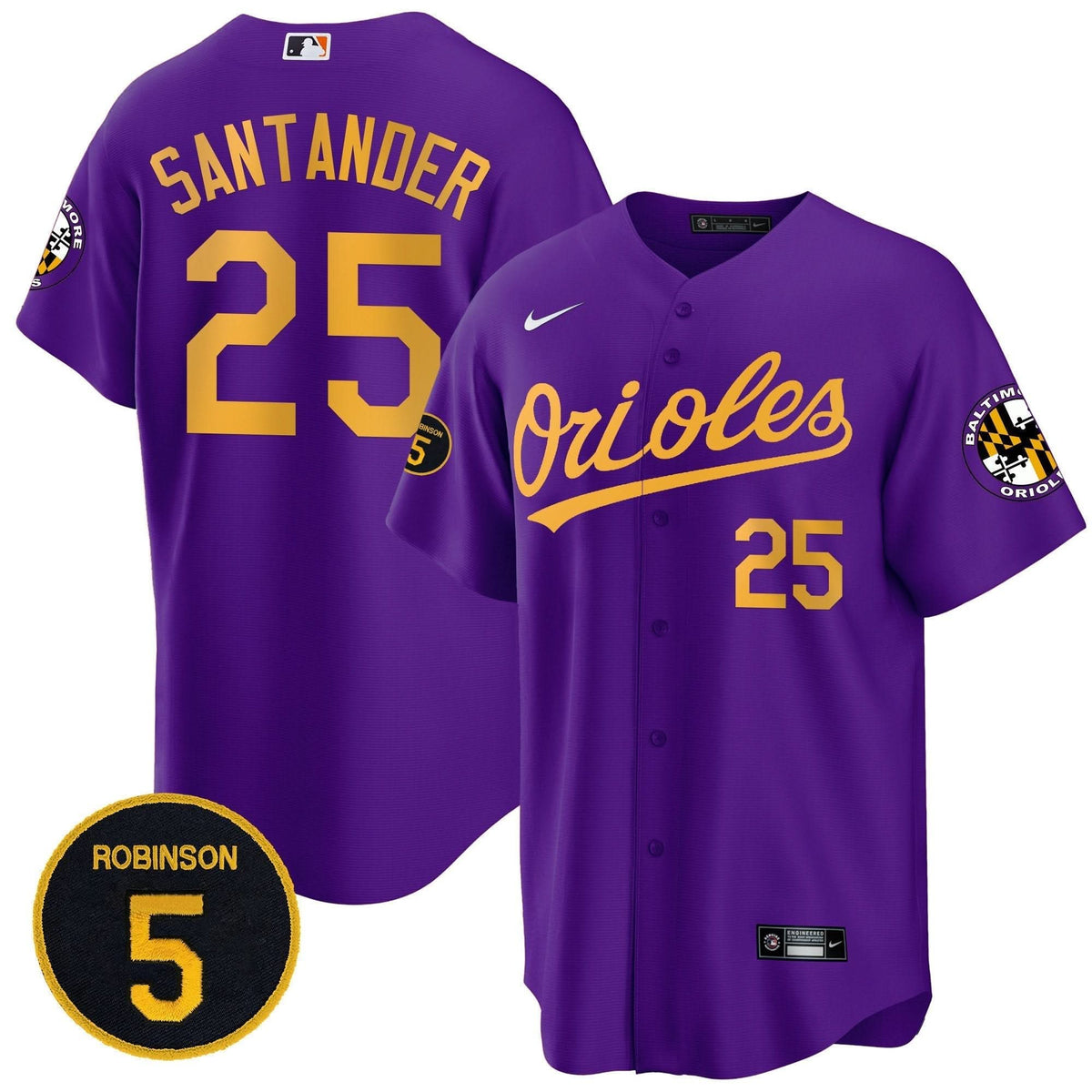 Baltimore Orioles Robinson Patch Cool Base Jersey Ð Stitched