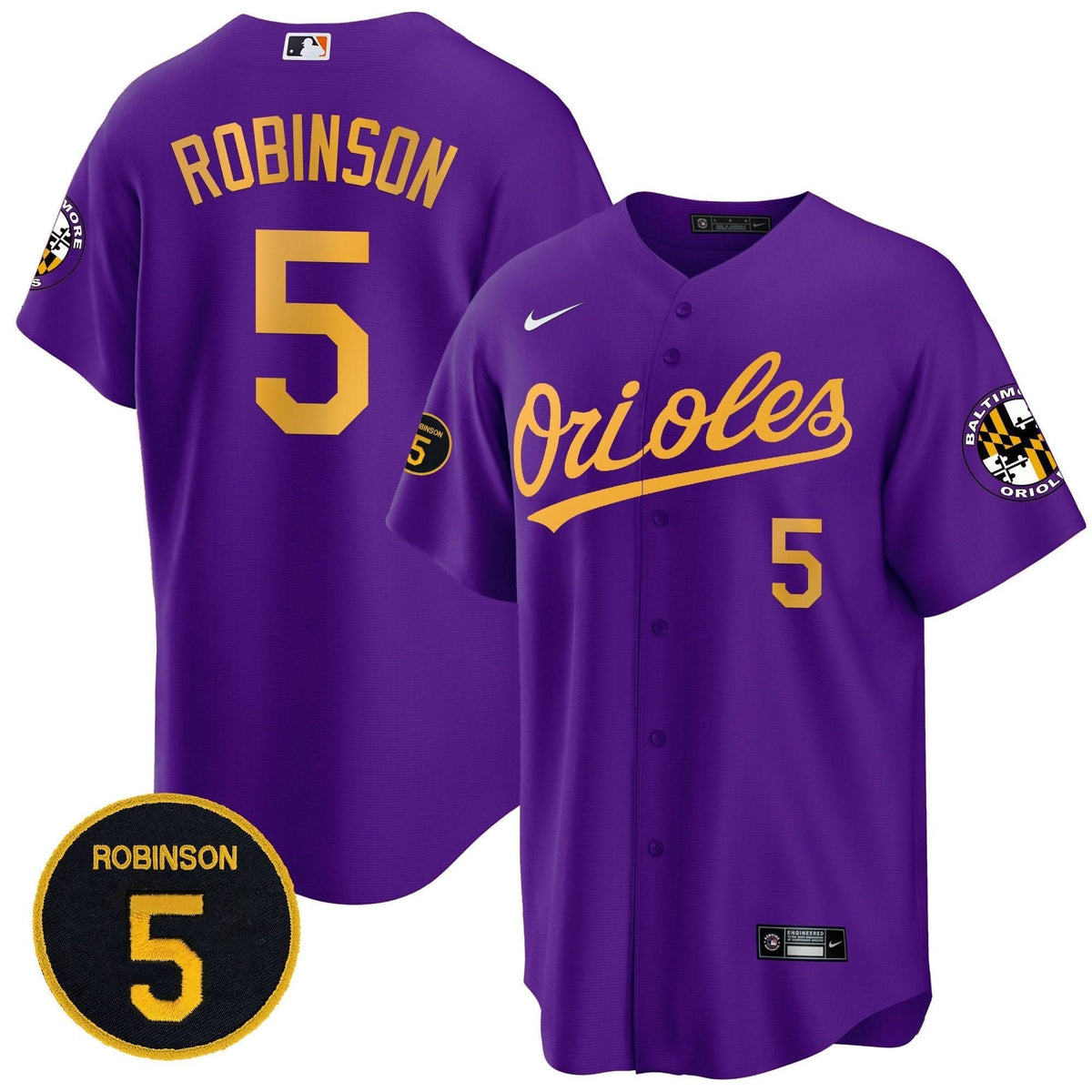 Baltimore Orioles Robinson Patch Cool Base Jersey Ð Stitched