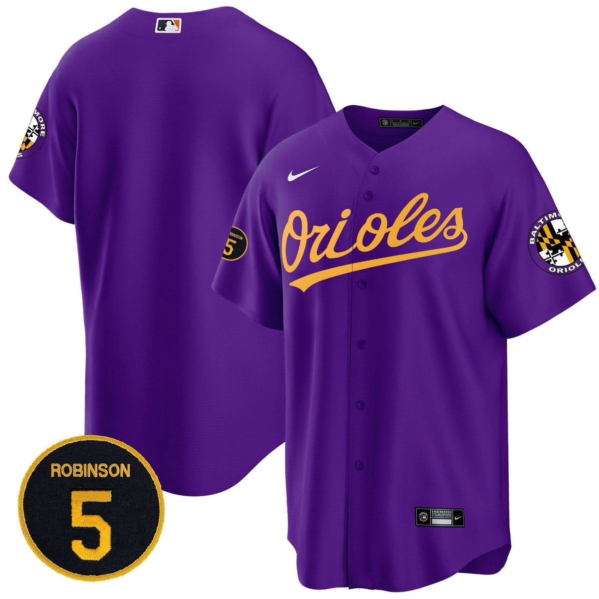 Baltimore Orioles Robinson Patch Cool Base Jersey Ð Stitched