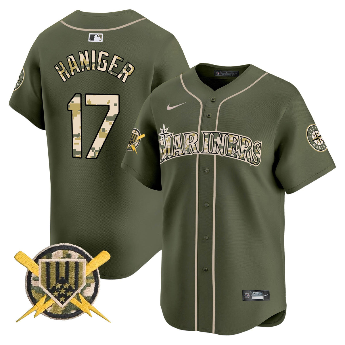 Seattle Mariners Armed Forces Day Vapor Premier Limited Jersey - Stitched