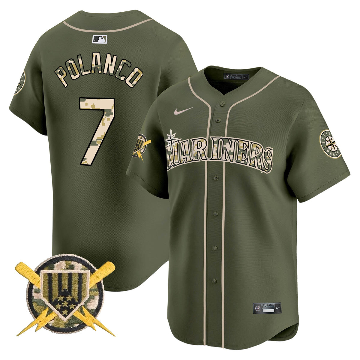 Seattle Mariners Armed Forces Day Vapor Premier Limited Jersey - Stitched