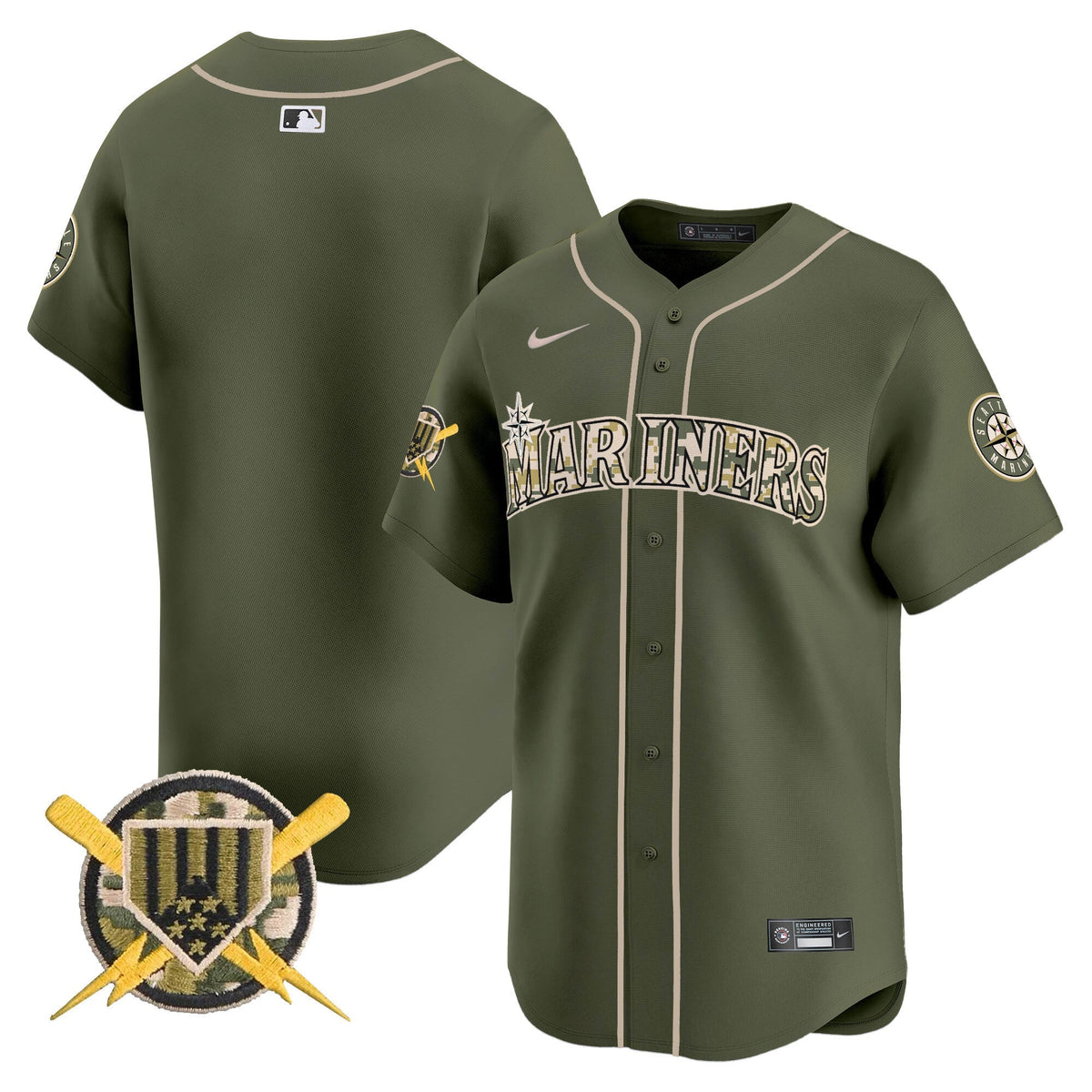 Seattle Mariners Armed Forces Day Vapor Premier Limited Jersey - Stitched