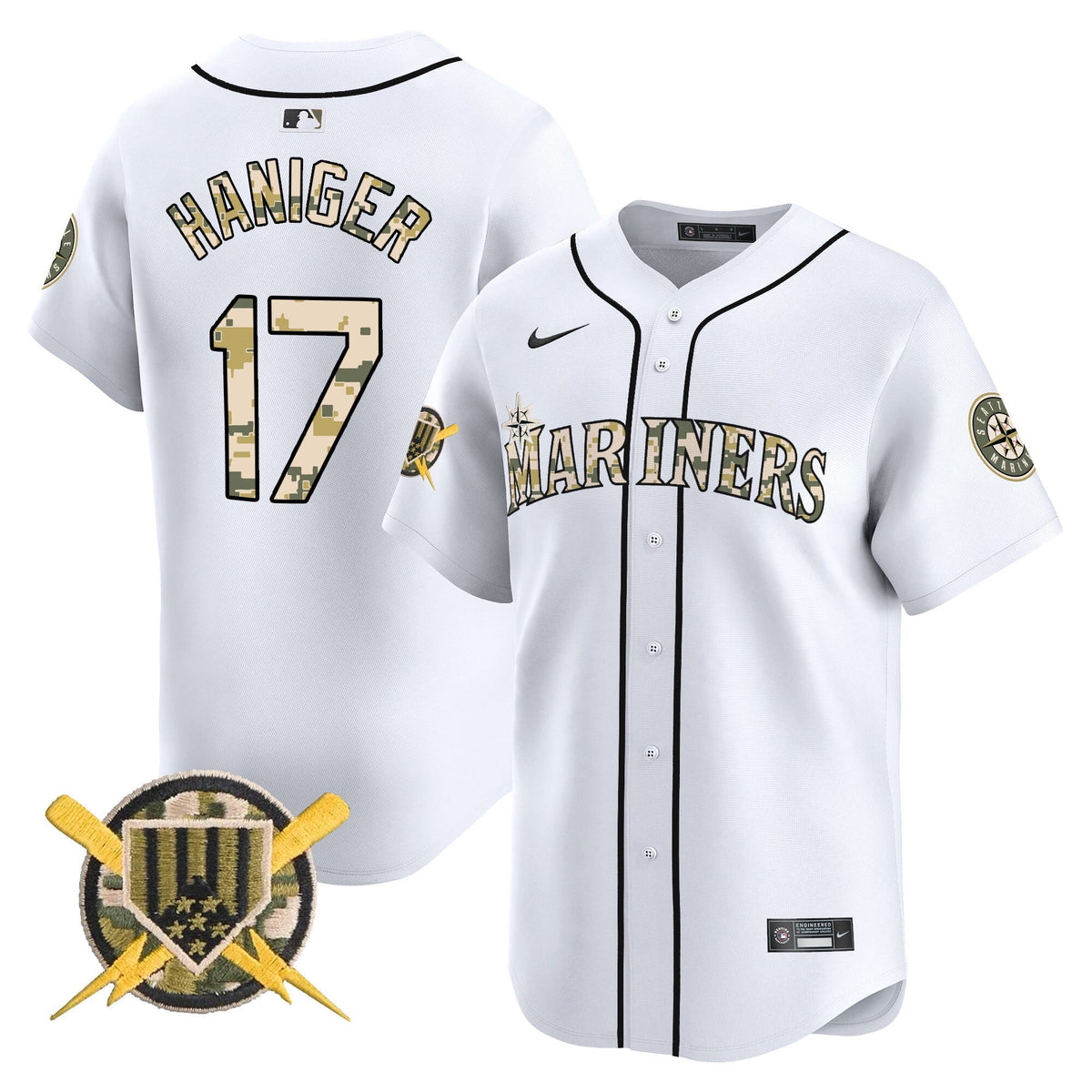 Seattle Mariners Armed Forces Day Vapor Premier Limited Jersey - Stitched