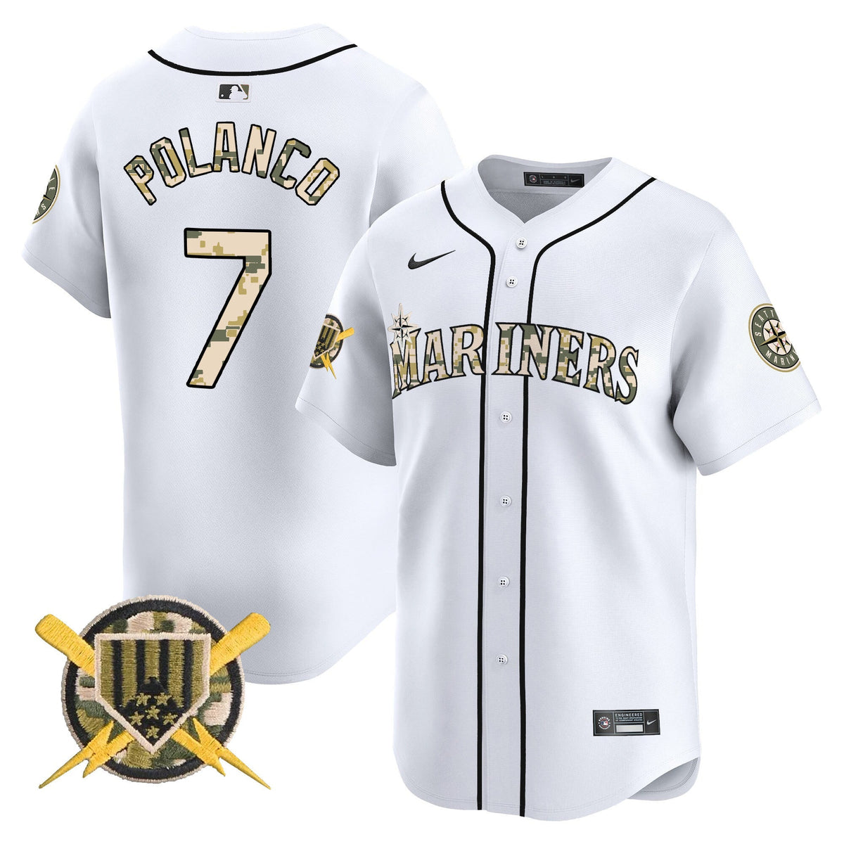 Seattle Mariners Armed Forces Day Vapor Premier Limited Jersey - Stitched